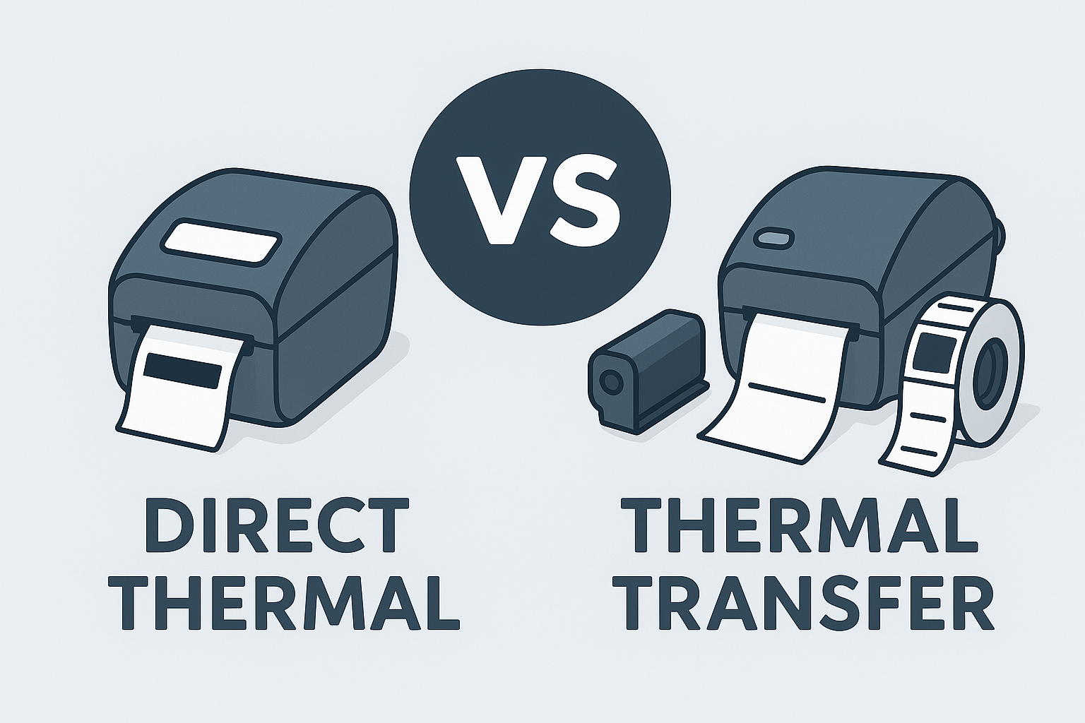 Přímý termální tisk vs termální transfer: jaký je rozdíl?