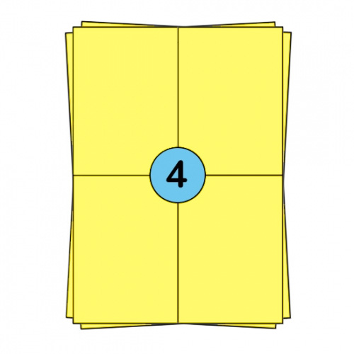 Samolepicí archy A4 104 x 148 mm, žluté, 400 etiket