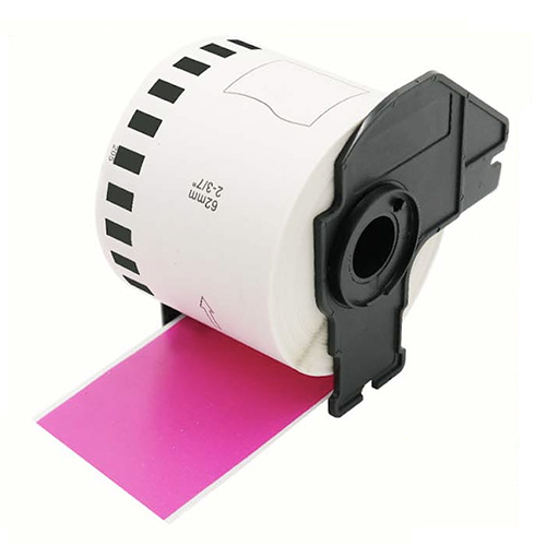 Kompatibilní růžové etikety Brother DK-22205, 62mm x 30,48m