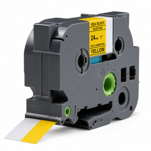 Kompatibilní páska Brother TZe-SL651 černá na žluté 24mm, self laminating