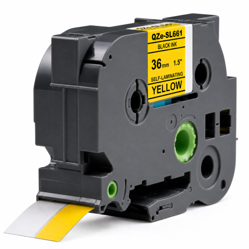 Kompatibilní páska Brother TZe-SL661 černá na žluté 36mm, self laminating